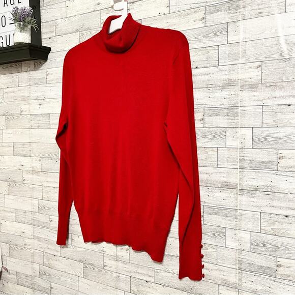 SPENSE KNITS Red Turtleneck Sweater, XL, NWT! - Picture 4 of 9